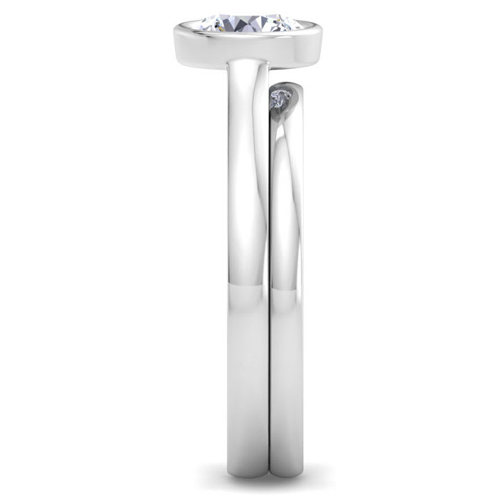 1 Carat Round Shape Lab Grown Diamond Ring In Sterling Silver, Solitaire