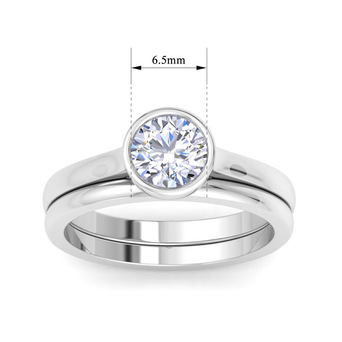 1 Carat Round Shape Lab Grown Diamond Ring In Sterling Silver, Solitaire