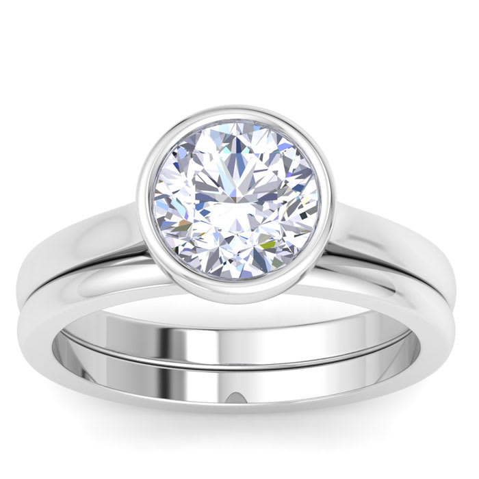 2 Carat Round Shape Lab Grown Diamond Ring In Sterling Silver, Solitaire