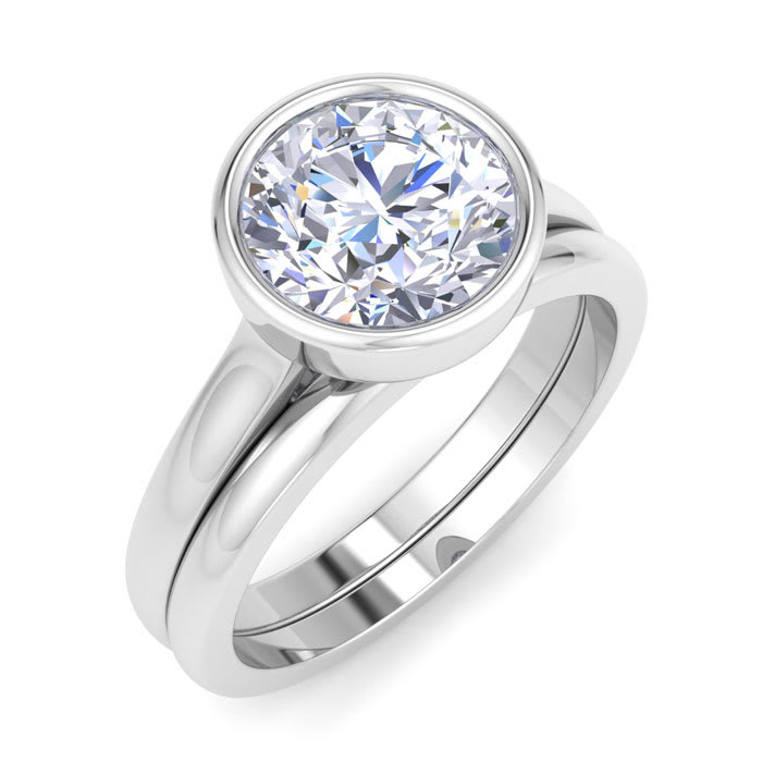 2 Carat Round Shape Lab Grown Diamond Ring In Sterling Silver, Solitaire