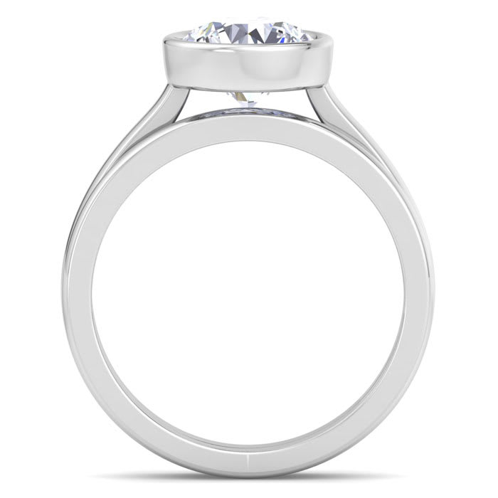 2 Carat Round Shape Lab Grown Diamond Ring In Sterling Silver, Solitaire