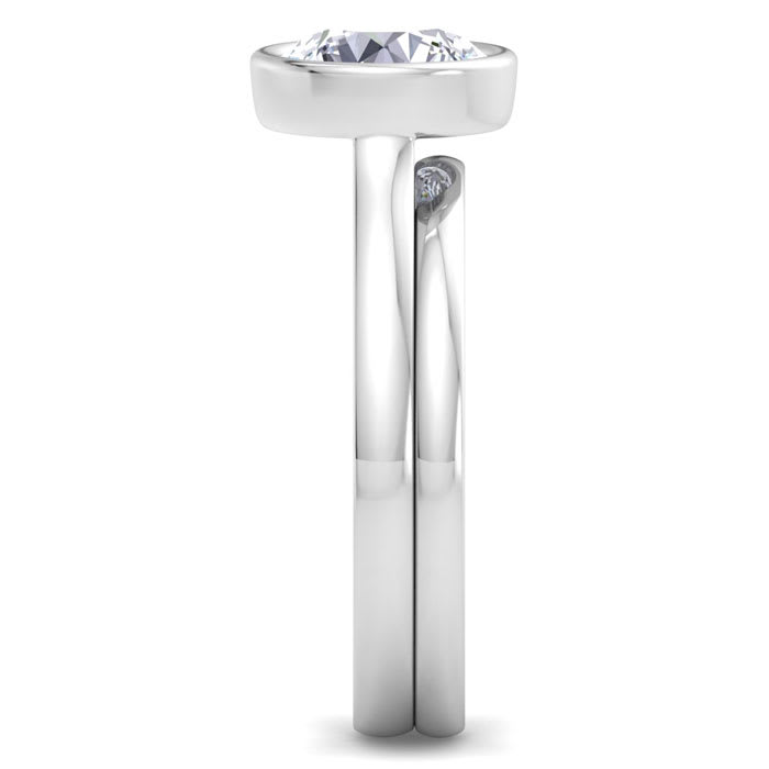 2 Carat Round Shape Lab Grown Diamond Ring In Sterling Silver, Solitaire