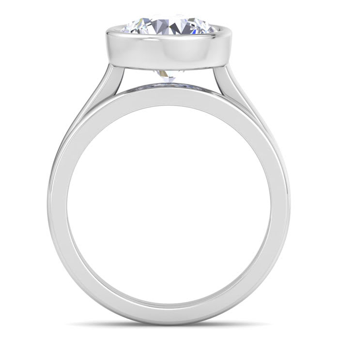 3 Carat Round Shape Lab Grown Diamond Ring In Sterling Silver, Solitaire