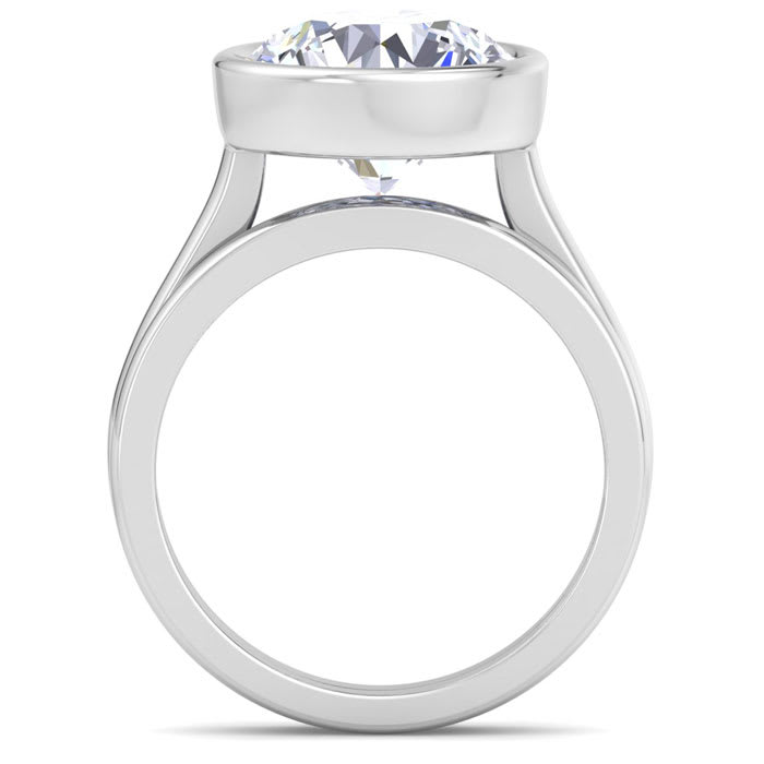 5 Carat Round Shape Lab Grown Diamond Ring In Sterling Silver, Solitaire