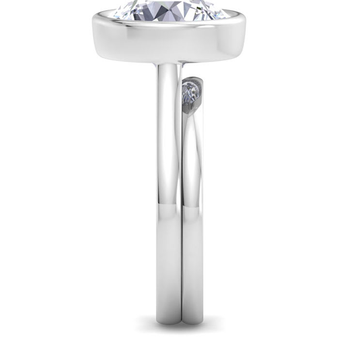 5 Carat Round Shape Lab Grown Diamond Ring In Sterling Silver, Solitaire