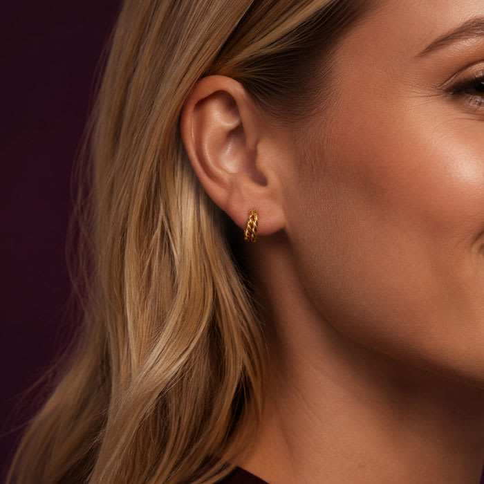 Jaclyn Smith Elegant Gold Hoop Earrings Set of 3