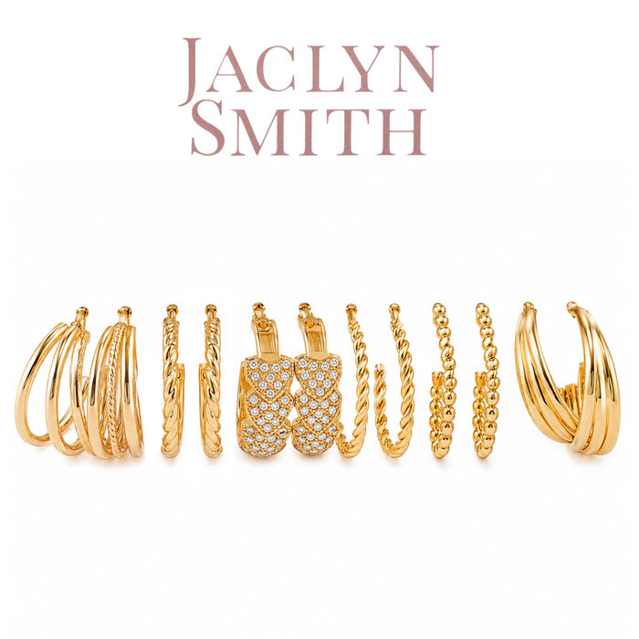 Jaclyn Smith Adorable Gold Hoop Earrings Set of 5