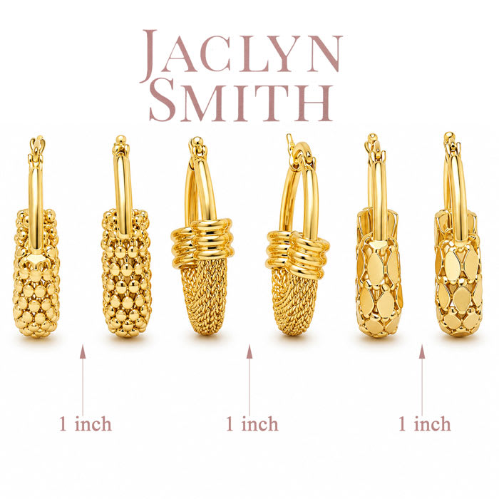 Jaclyn Smith Party Gold Hoop Earrings Set of 3