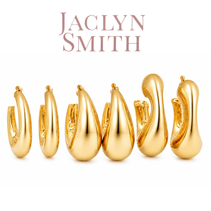 Jaclyn Smith Modern Gold Hoop Earrings Set of 3