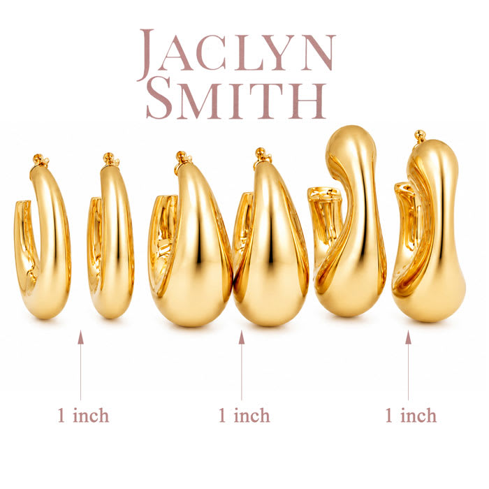 Jaclyn Smith Modern Gold Hoop Earrings Set of 3