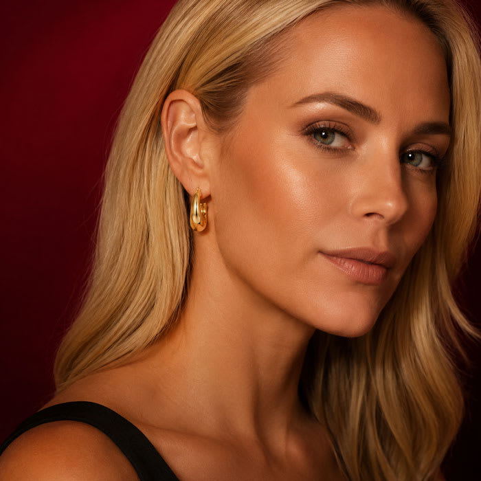 Jaclyn Smith Modern Gold Hoop Earrings Set of 3