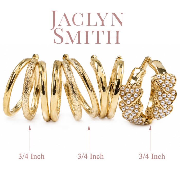 Jaclyn Smith Sassy Gold Hoop Earrings Set of 3