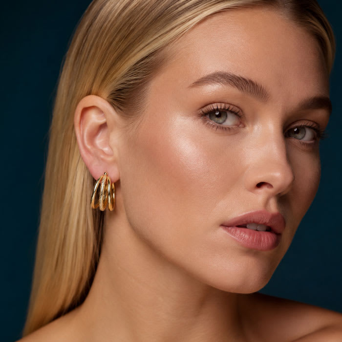 Jaclyn Smith Sassy Gold Hoop Earrings Set of 3
