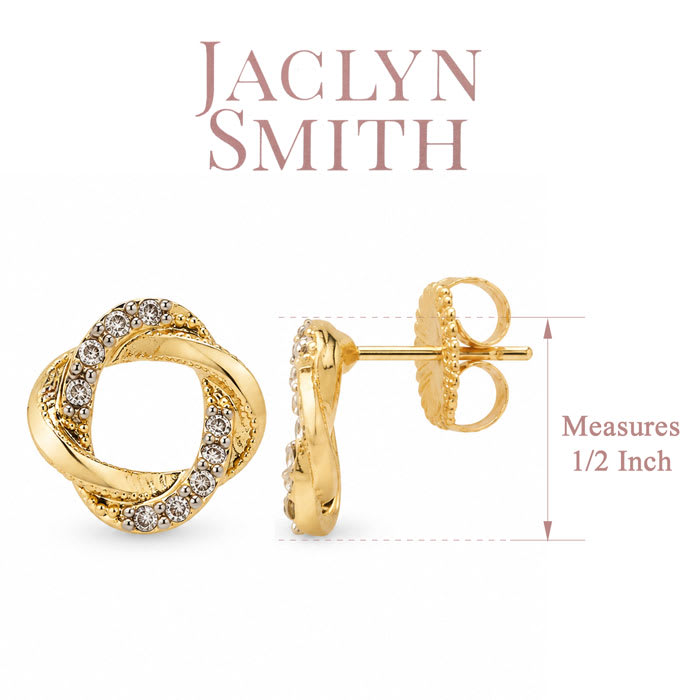 Jaclyn Smith Crystal Statement Earrings In Gold