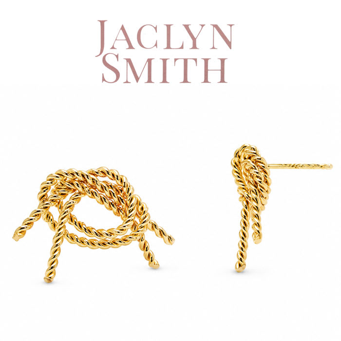 Jaclyn Smith Knotted Statement Stud Earrings In Gold