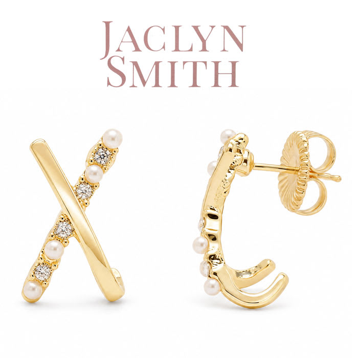 Jaclyn Smith Crystal X Earrings In Gold