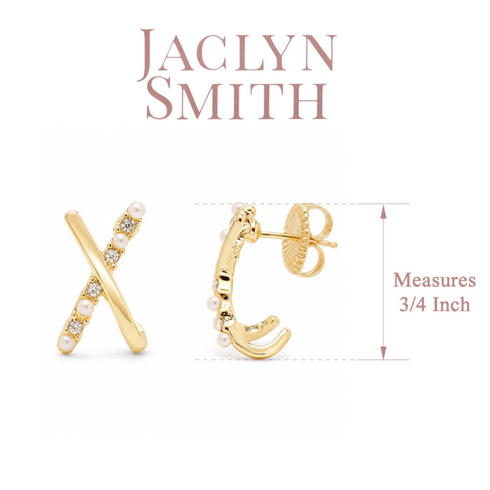 Jaclyn Smith Crystal X Earrings In Gold