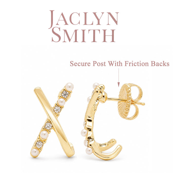 Jaclyn Smith Crystal X Earrings In Gold