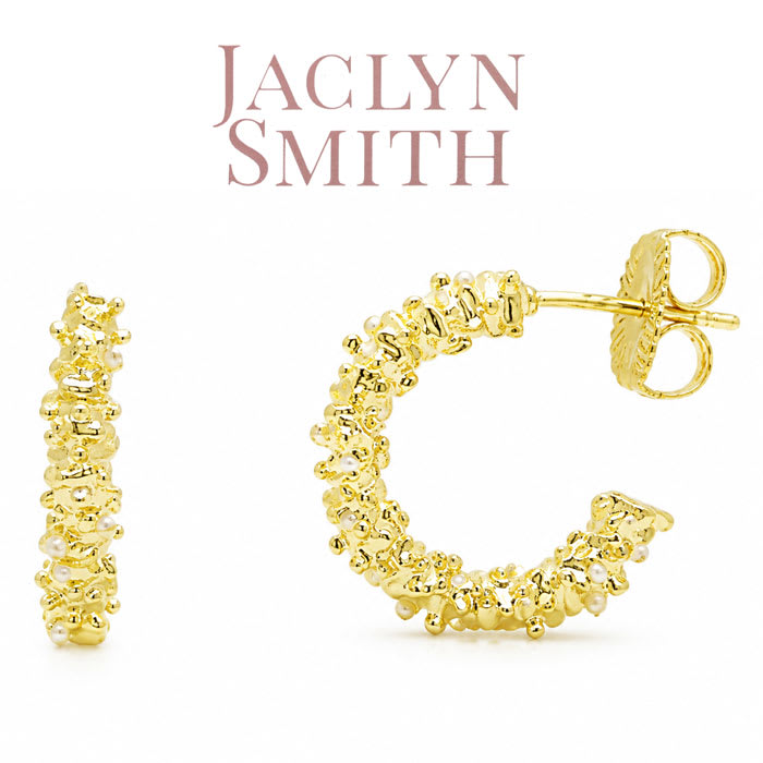 Jaclyn Smith Confetti Hoop Earrings In Gold