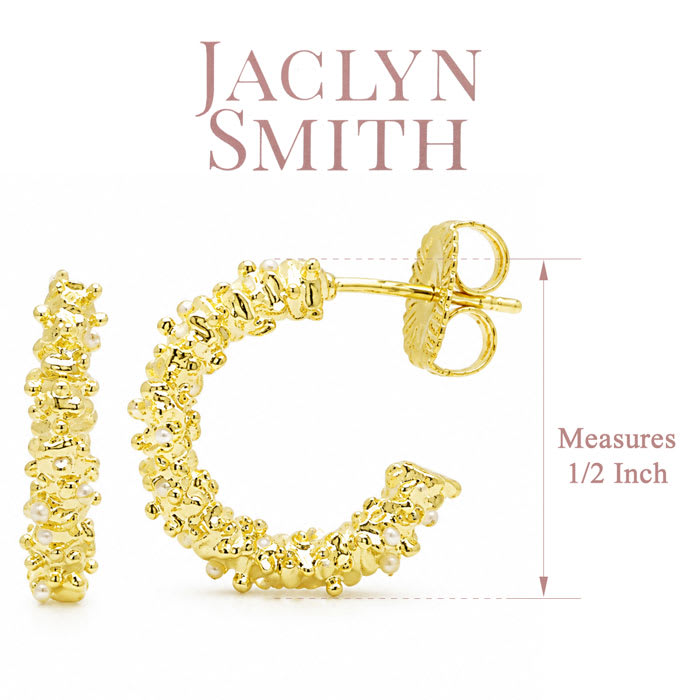 Jaclyn Smith Confetti Hoop Earrings In Gold
