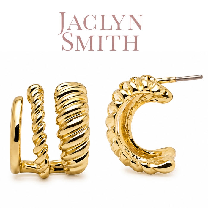 Jaclyn Smith Cuff Hoop Earrings In Gold