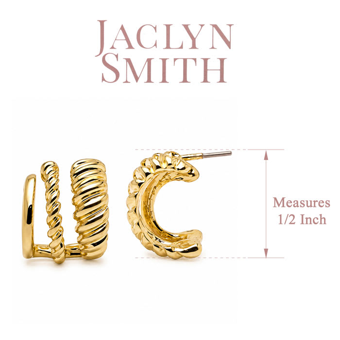 Jaclyn Smith Cuff Hoop Earrings In Gold