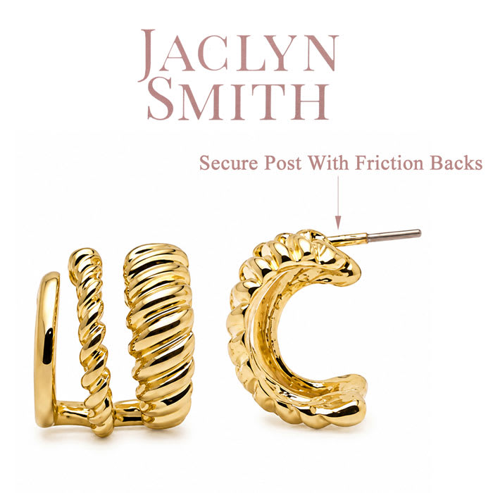 Jaclyn Smith Cuff Hoop Earrings In Gold