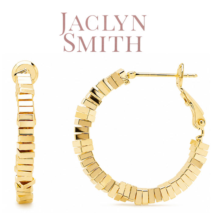 Jaclyn Smith Contemporary Hoop Earrings In Gold