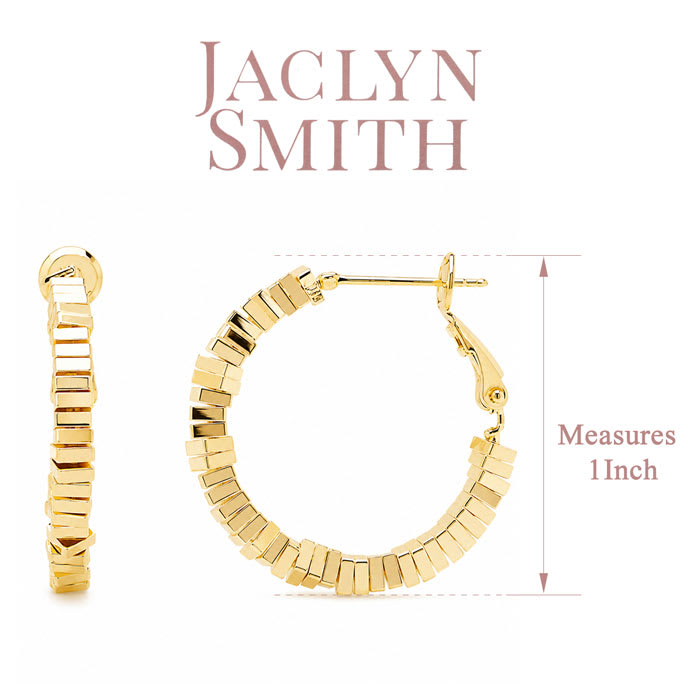Jaclyn Smith Contemporary Hoop Earrings In Gold