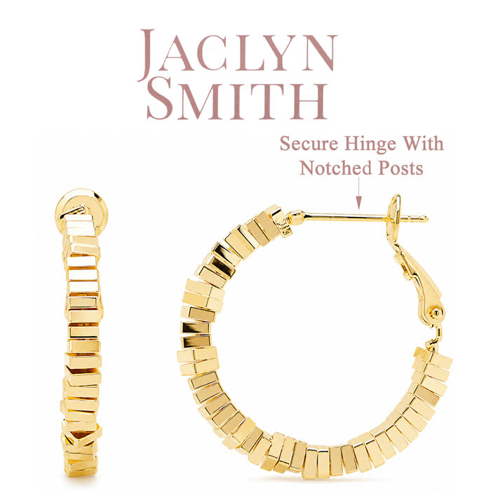 Jaclyn Smith Contemporary Hoop Earrings In Gold