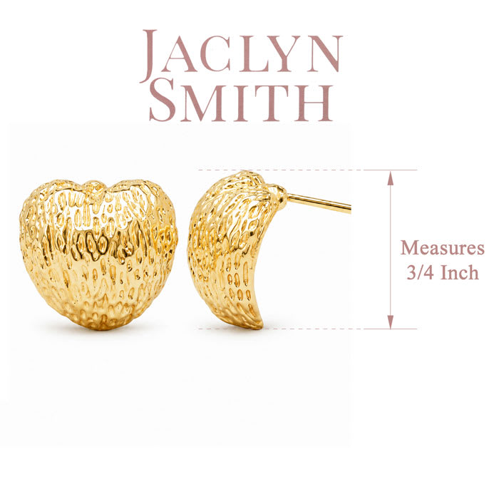 Jaclyn Smith Heart Statement Stud Earrings In Gold