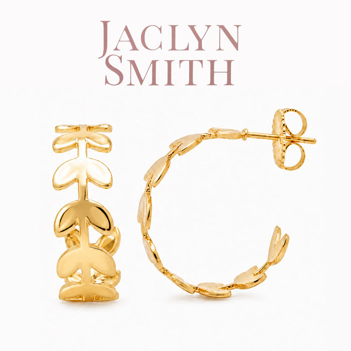 Jaclyn Smith Vine Hoop Earrings In Gold