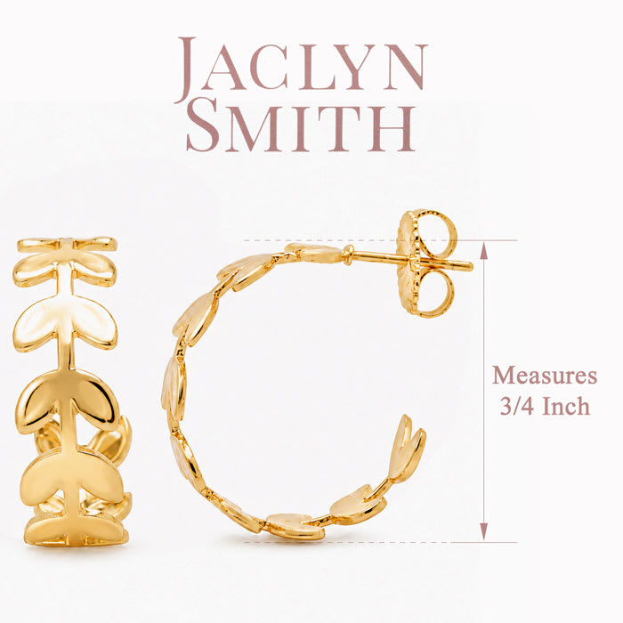 Jaclyn Smith Vine Hoop Earrings In Gold