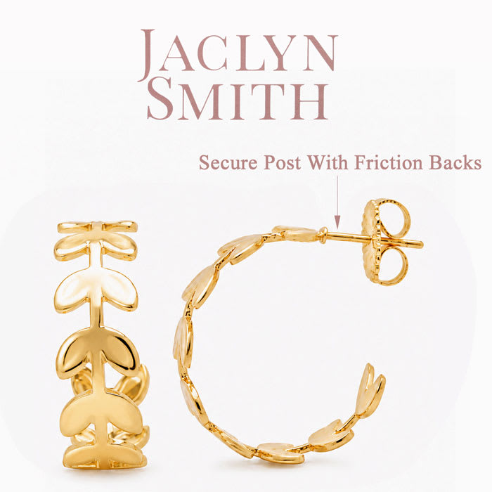 Jaclyn Smith Vine Hoop Earrings In Gold