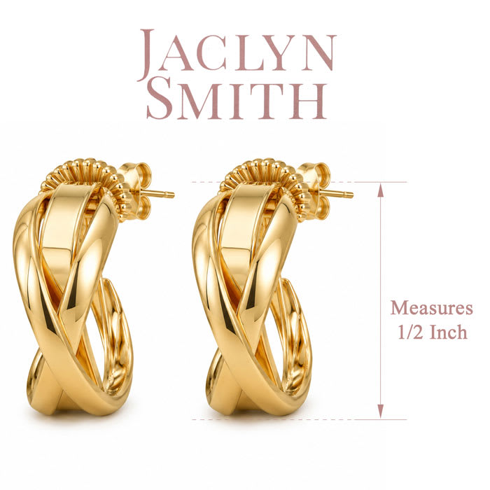 Jaclyn Smith Classy Hoop Earrings In Gold