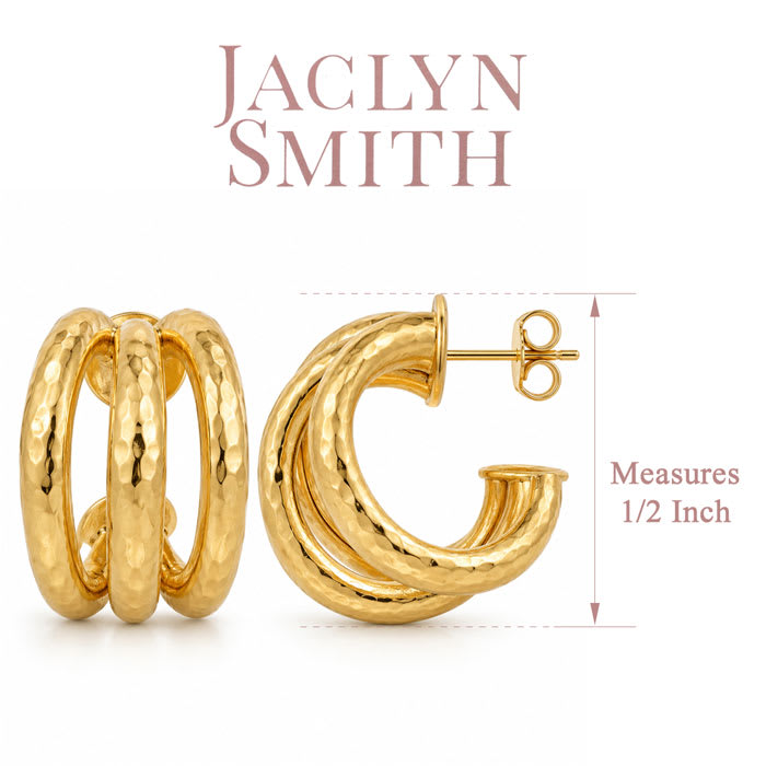 Jaclyn Smith Radiant Hoop Earrings In Gold