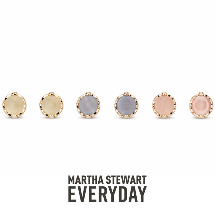 Martha Stewart Everyday Round Colored Stone Earrings Set of 3
