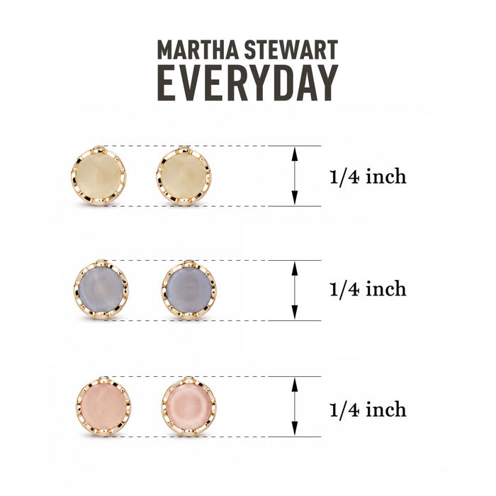 Martha Stewart Everyday Round Colored Stone Earrings Set of 3