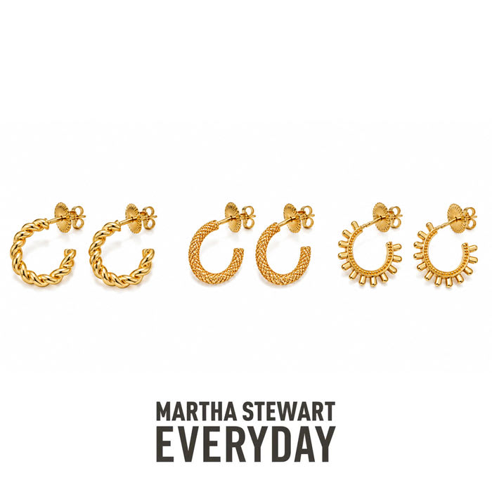 Martha Stewart Everyday Gold Hoop Earrings Set of 3