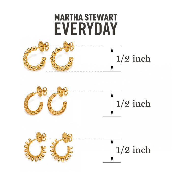 Martha Stewart Everyday Gold Hoop Earrings Set of 3