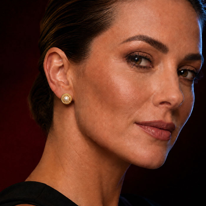 Martha Stewart Everyday Pearl Stud Earrings In Gold