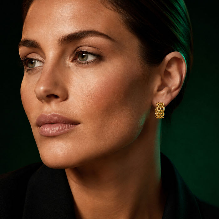 Martha Stewart Everyday Textured Hoop Earrings In Gold