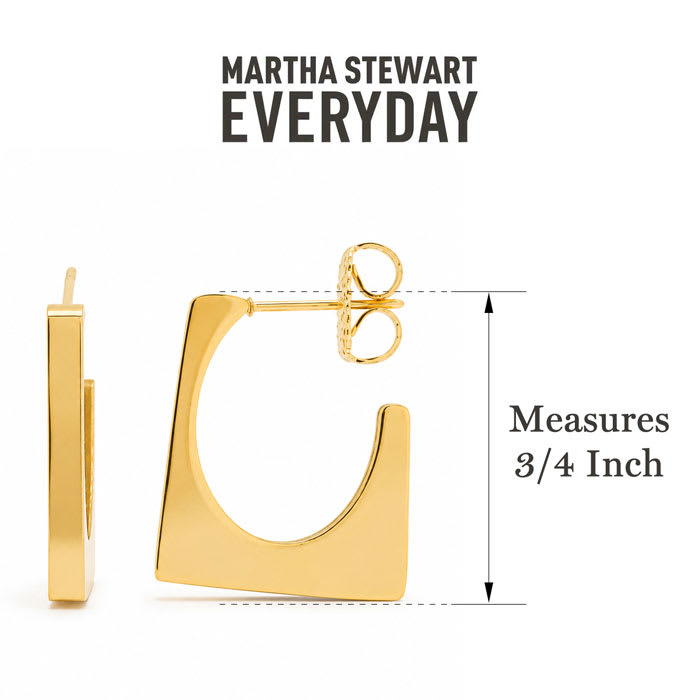 Martha Stewart Everyday Geometric Hoop Earrings In Gold