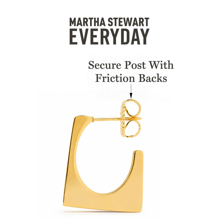 Martha Stewart Everyday Geometric Hoop Earrings In Gold