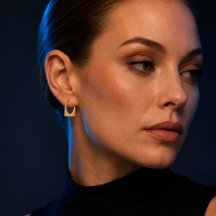 Martha Stewart Everyday Geometric Hoop Earrings In Gold