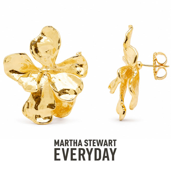 Martha Stewart Everyday Flower Stud Earrings In Gold