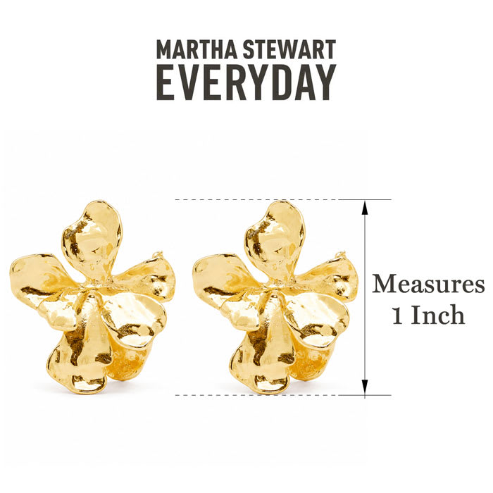 Martha Stewart Everyday Flower Stud Earrings In Gold