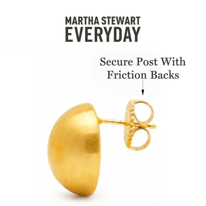Martha Stewart Everyday Button Stud Earrings In Gold