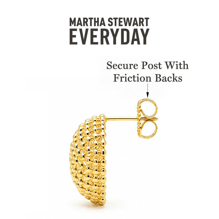 Martha Stewart Everyday Textured Button Stud Earrings In Gold