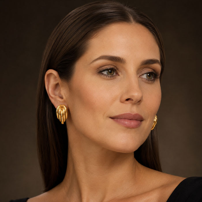 Martha Stewart Everyday Ribbed Drop Earrings In Gold
